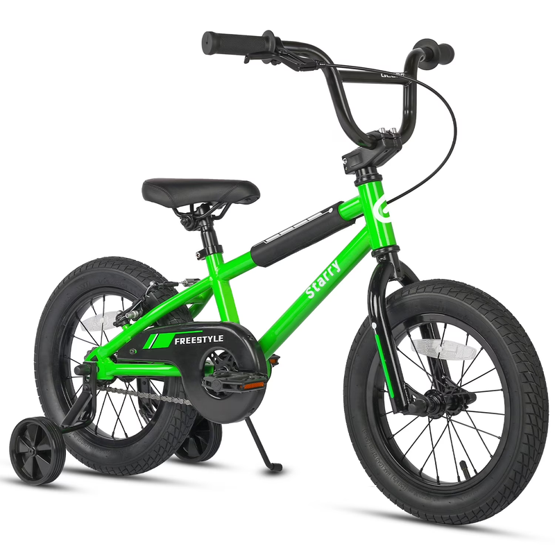 14in Kids BMX Bike w/ Training Wheels Coaster & Rear V Brake Ages 3 5 Green10