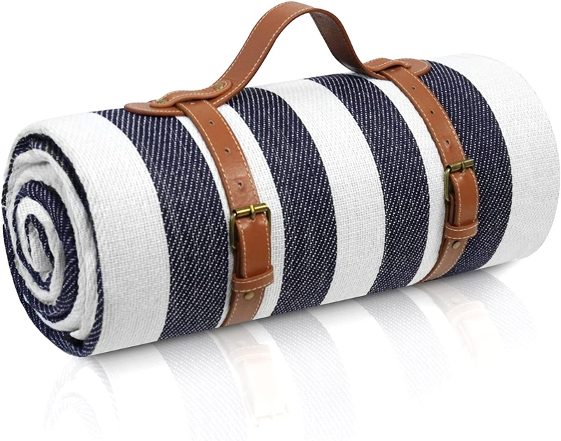 80”X 80” Picnic Blanket Extra Large, Waterproof and Foldable Beach Blanket, 3-La8