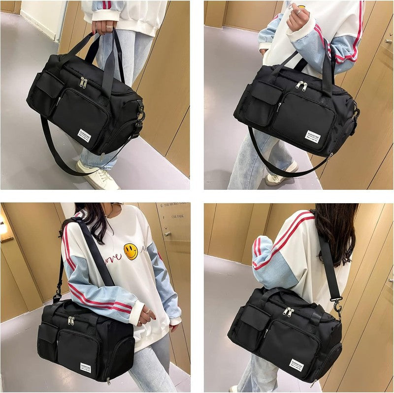 Women Gym Duffle Bag Travel Weekender Carry On w/ Shoe Compartment2