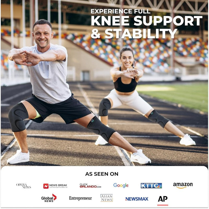 Compression Knee Brace for Women & Men, 2-Pack Knee Brace for Running Knee Pain,2