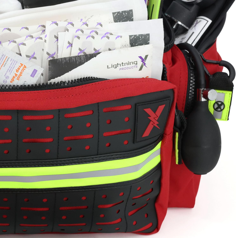 Lightning X EMT Bag LXMB25 Fully Stocked 240+ EMS Trauma Kit Red5