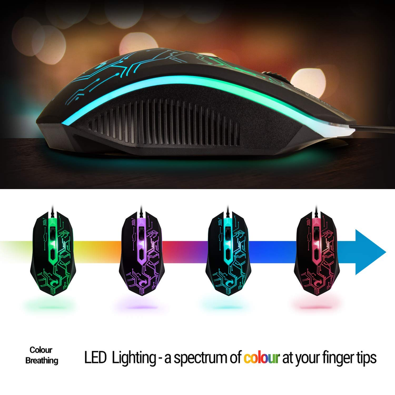 4 in 1 Gaming Combo Keyboard Mouse Headset Mouse Pad RGB Wired Bundle5