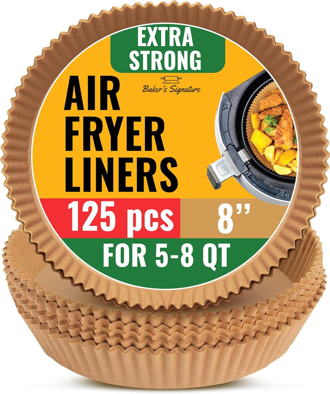 125 Air Fryer Liners 8 Inch Round Ninja 5 8 Qt Non Stick Oil Proof0