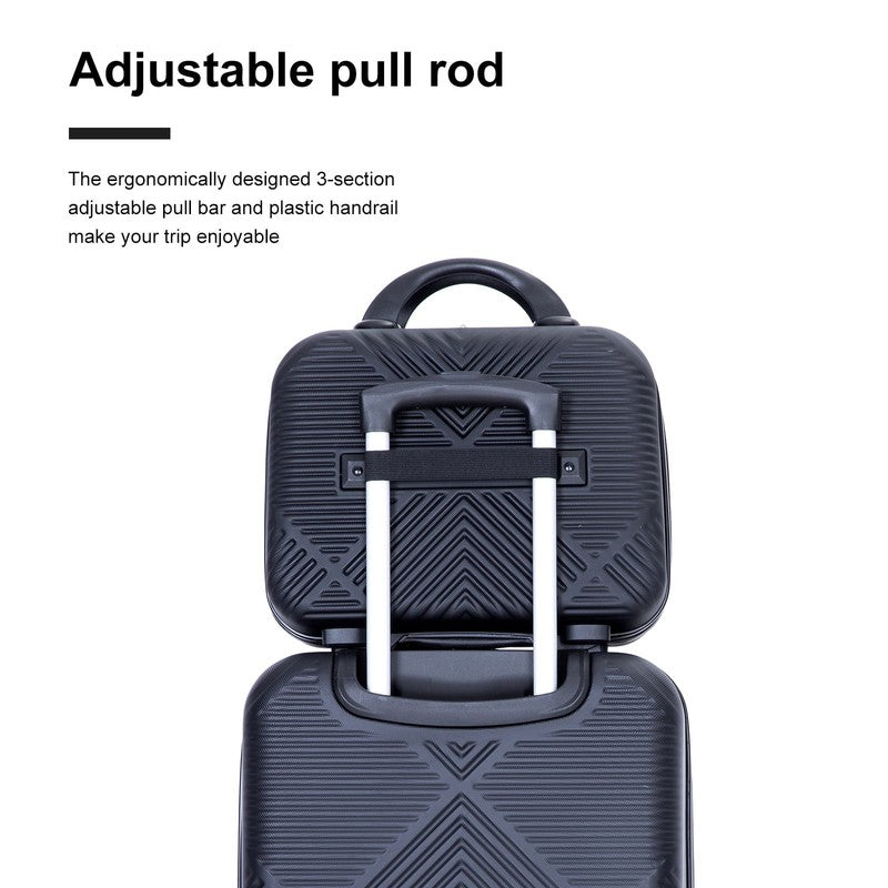4 Piece Lightweight Hardside Luggage Set with Spinner Wheels   Black6