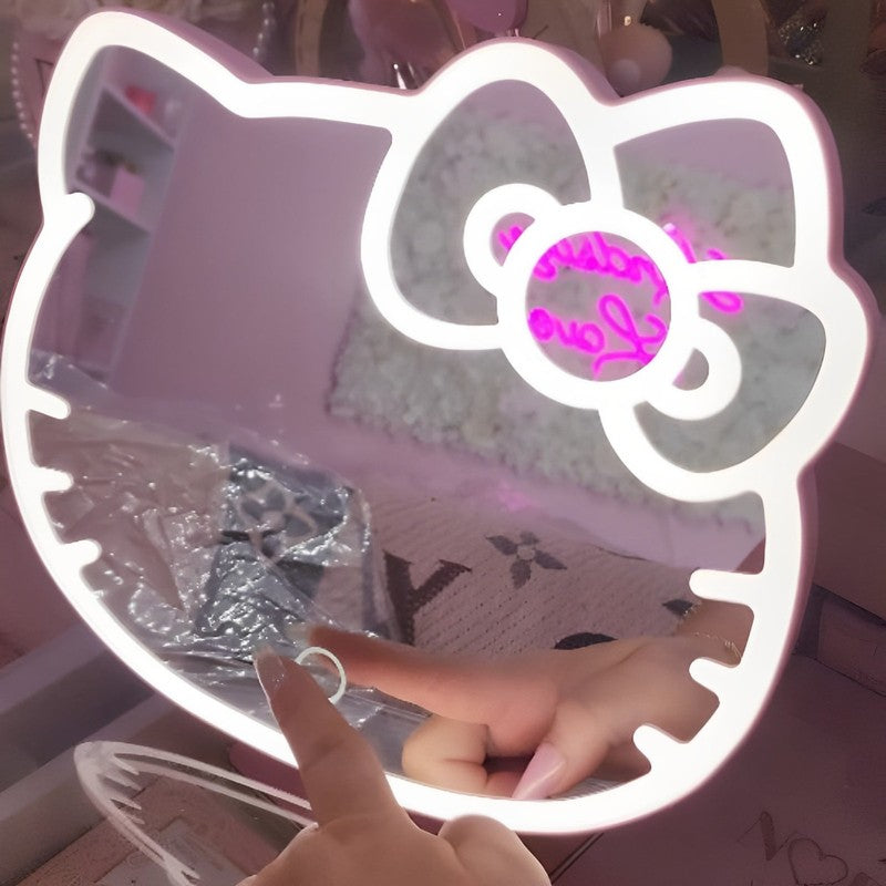 Impressions Vanity Supercute Hello Kitty Tri Tone LED Table Mirror with Lights a4