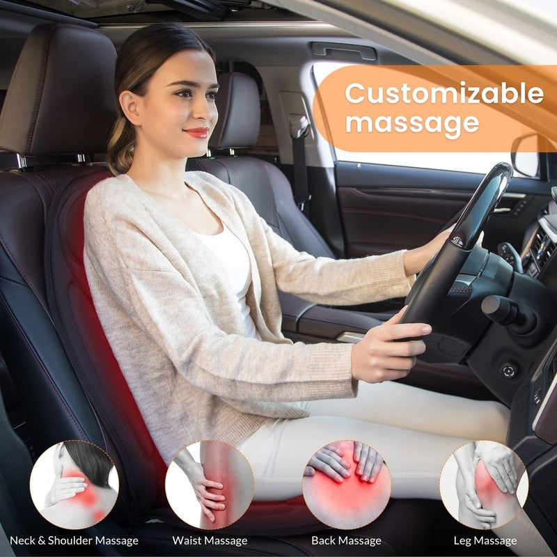 Back Massager with Heat, Soothing Memory Foam Massage Chair Pad for Home Use, Gi3