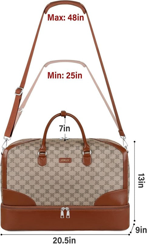Women’s Weekender Travel Duffel Bag Carry On w/ Shoe Compartment Large Nylon Bag5