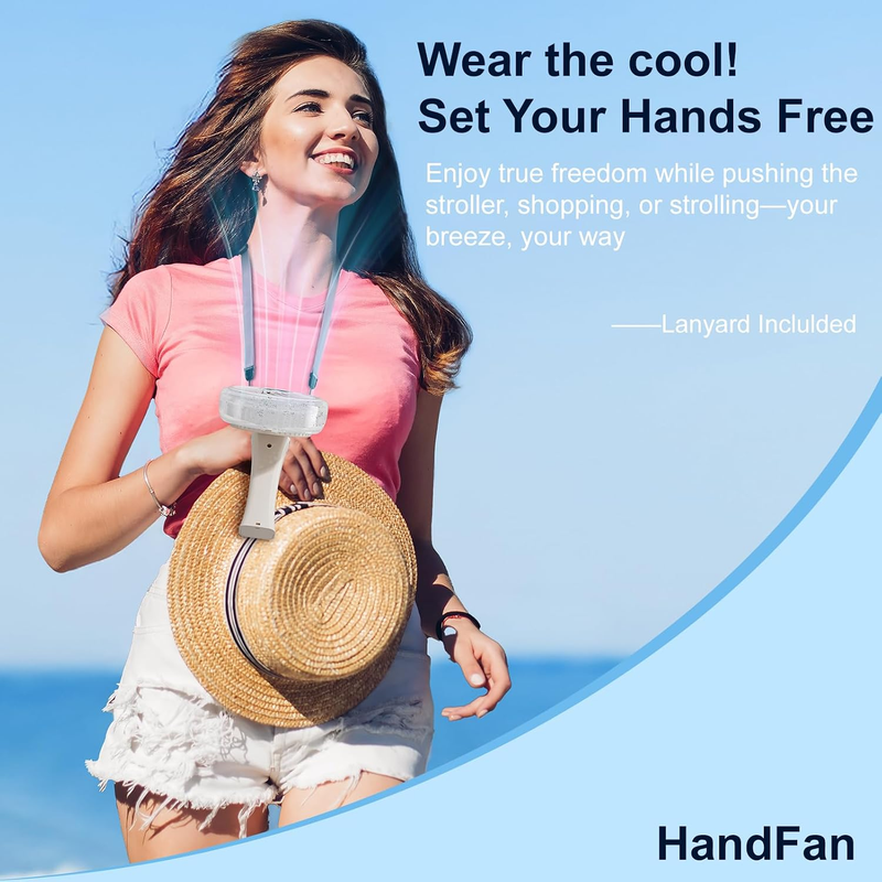 Portable Handheld Misting Fan USB Rechargeable Foldable Beige6