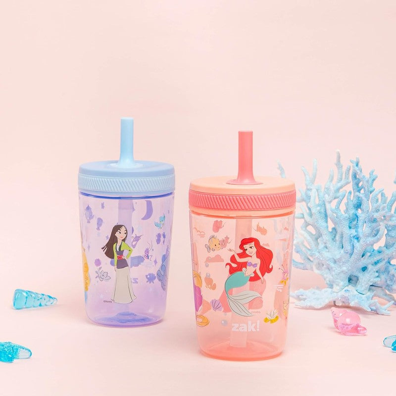 2 Pack Princess Toddler Cups, 15Oz Leak Proof Sippy Cups for Travel/Home1