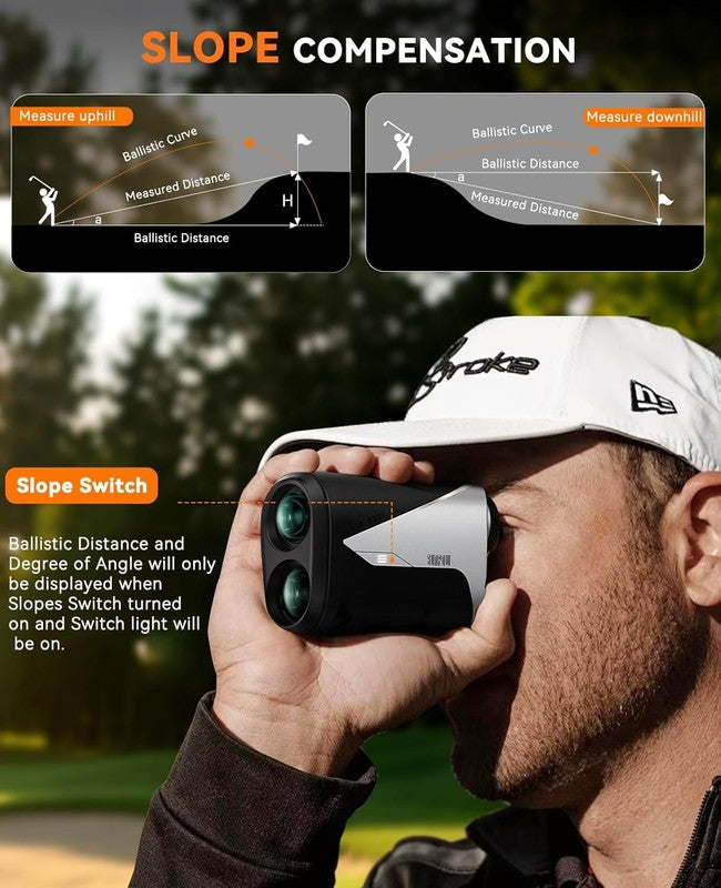Golf Rangefinder 1000 Yds Slope 7X Magnification Rechargeable Lock Vibration3