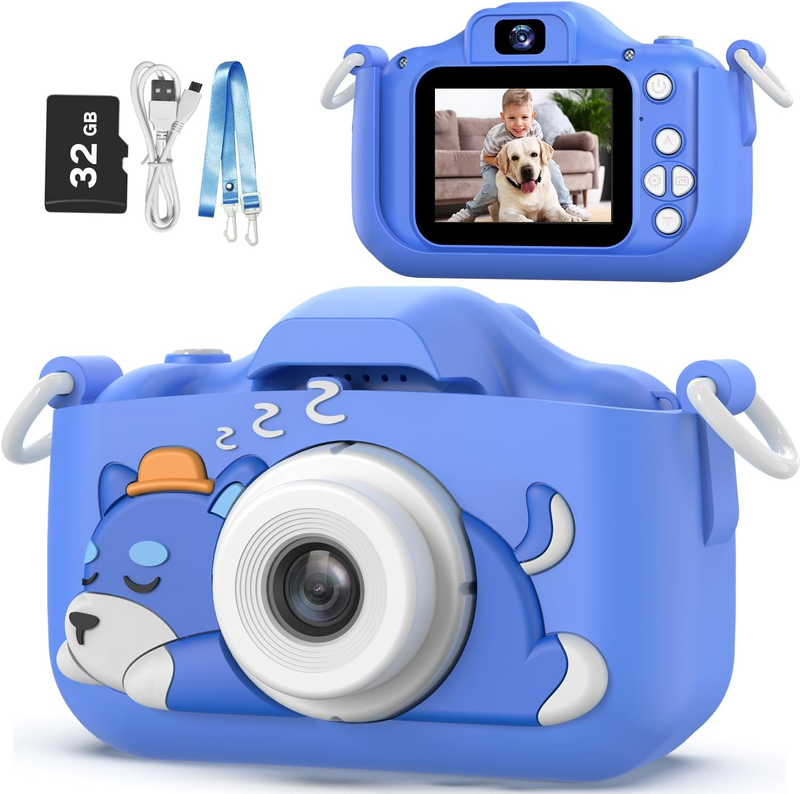 Kids Selfie Digital Camera Toy w/ Protective Cover 32GB SD Card Ages 3 90