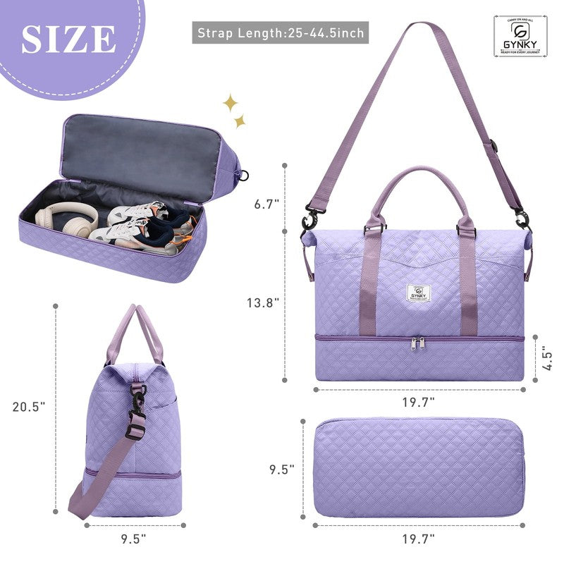 Travel Duffle Bag Weekender Bags for Women with Shoe Compartment Carry on Overni1