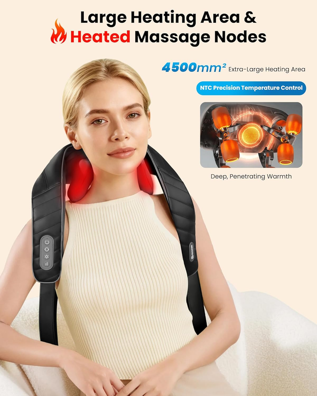 Cordless Neck Massager w/ Heat 4D Shiatsu Deep Tissue FSA HSA Eligible5