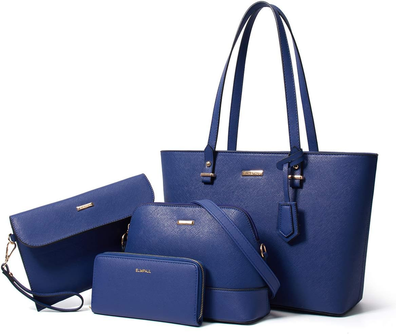 Women Fashion Synthetic Leather Handbag Set 4PCS Tote Shoulder Satchel Purse6