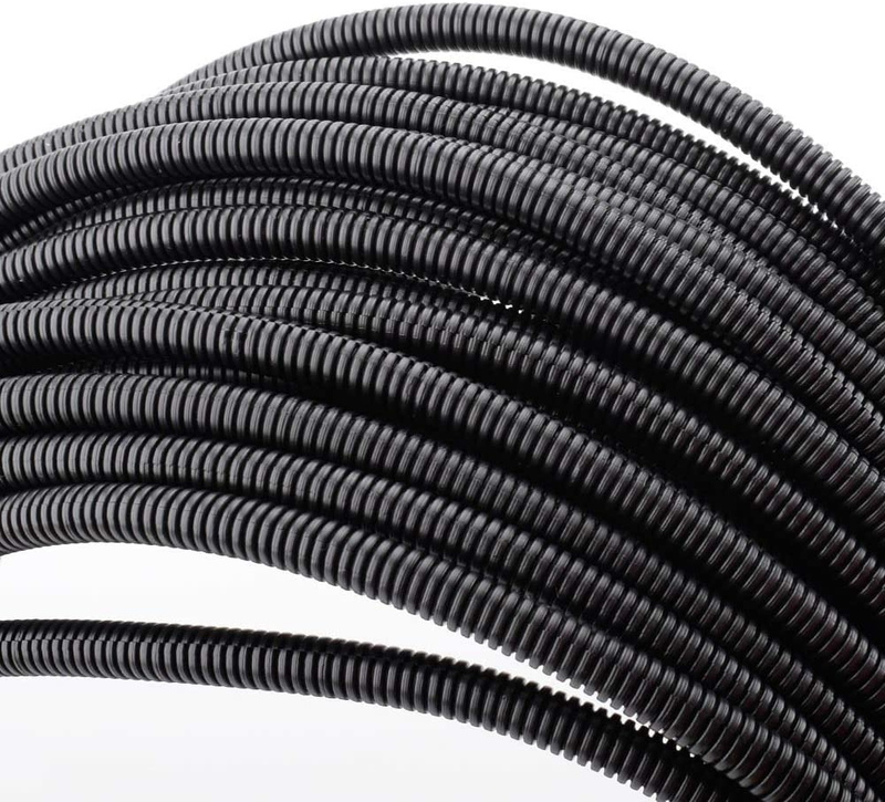 100 FT 1/4” Wire Loom Split Tubing Auto Wire Conduit Flexible Cover0