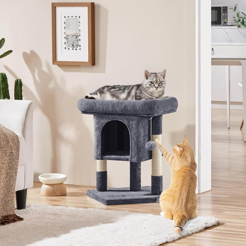23.5" Cat Tree Tower with Condo, Sisal Scratching Posts & Activity Center1