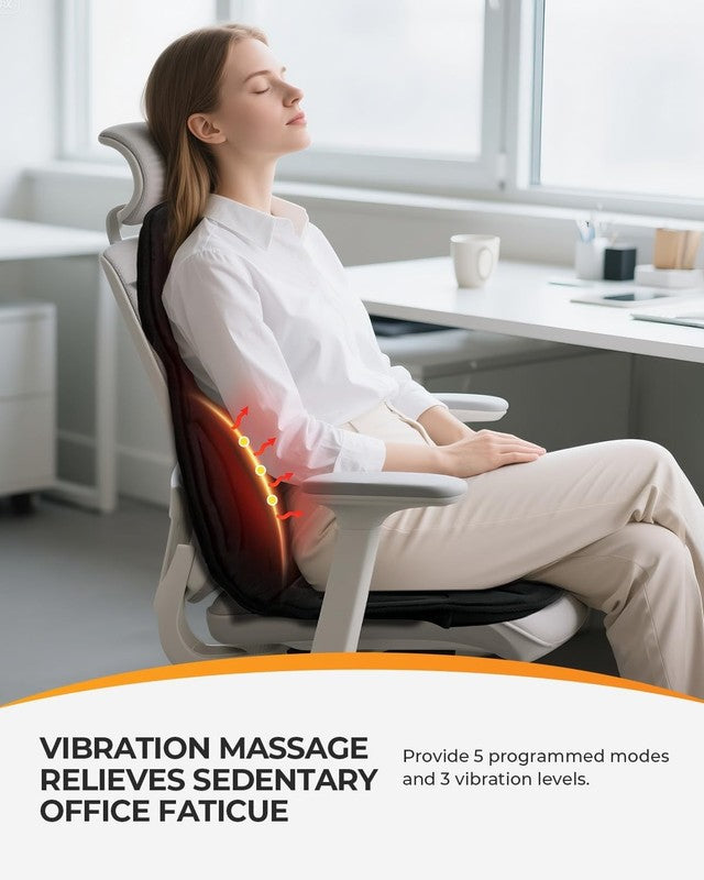8 Motor Massage Seat Cushion w/ Heat 5 Modes Back Chair Pad Home Office1
