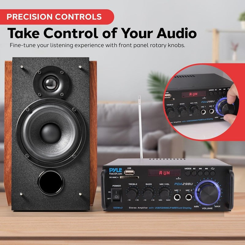 200W Bluetooth Stereo Power Amplifier   Dual Channel Audio Receiver2