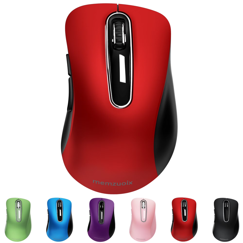2.4GHz Wireless Mouse 1200 DPI 5 Button USB Receiver for PC Laptop Red10