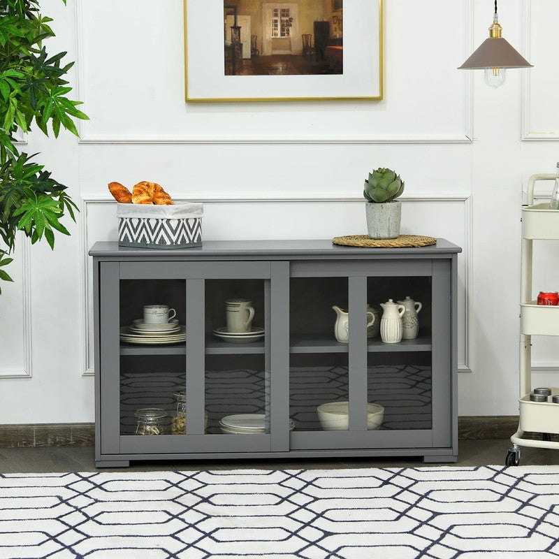 Kitchen Storage Cabinet Sideboard Buffet Cupboard W/ Sliding Door Gray1