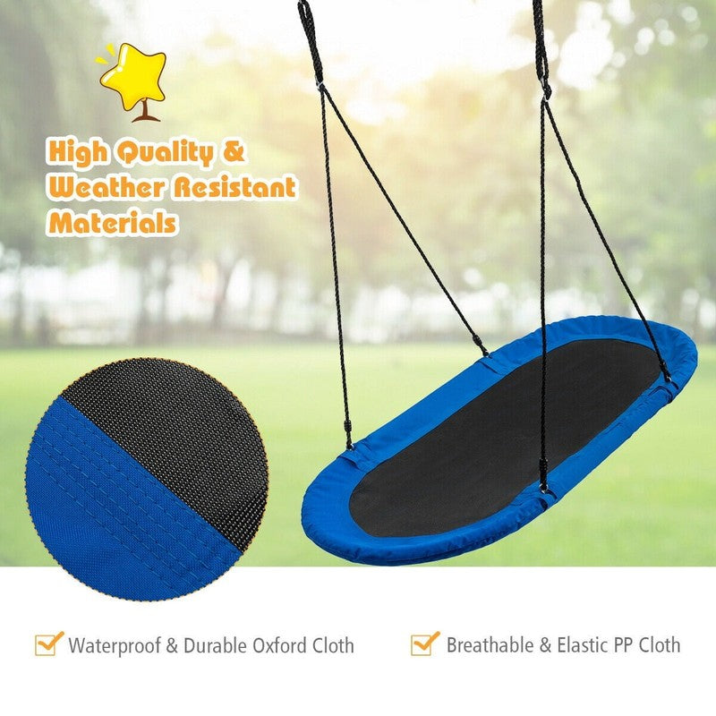 60" Saucer Tree Swing, Adjustable Outdoor Kids Giant Oval Platform, Blue4