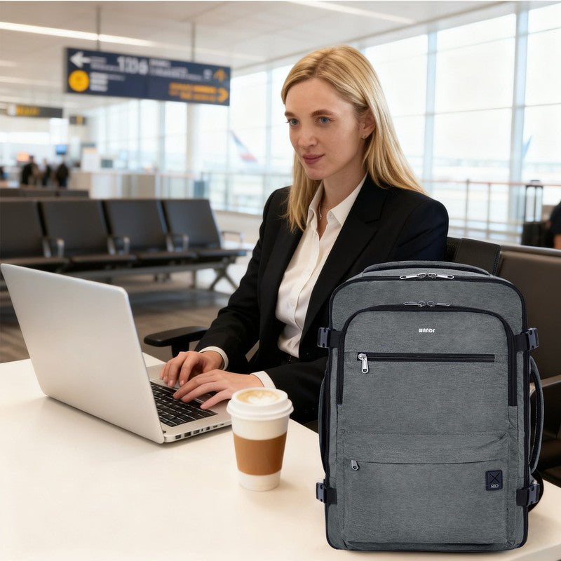 Business Travel Backpack Fits 17 Inch Laptop for Personal Item Bag 18X14X8 Clams8