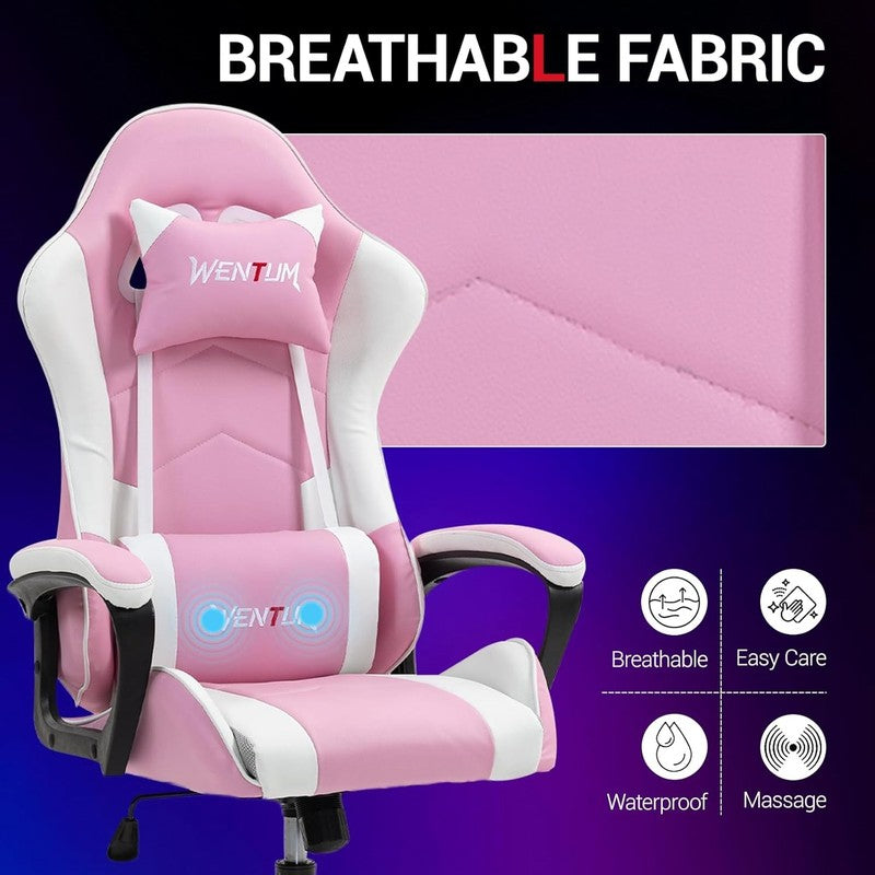 Massage Gaming Chair, Ergonomic PC Desk Chair with Headrest and Massage Lumbar S6