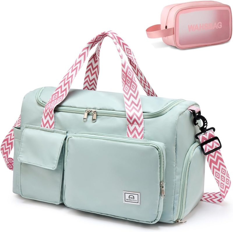 Women Gym Duffle Bag Travel Weekender Carry On w/ Shoe Compartment6