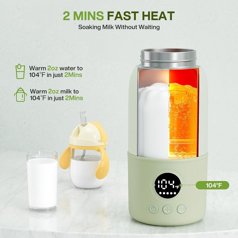 Portable Baby Bottle Warmer 12.8oz Fast Heat Breastmilk Formula Travel1