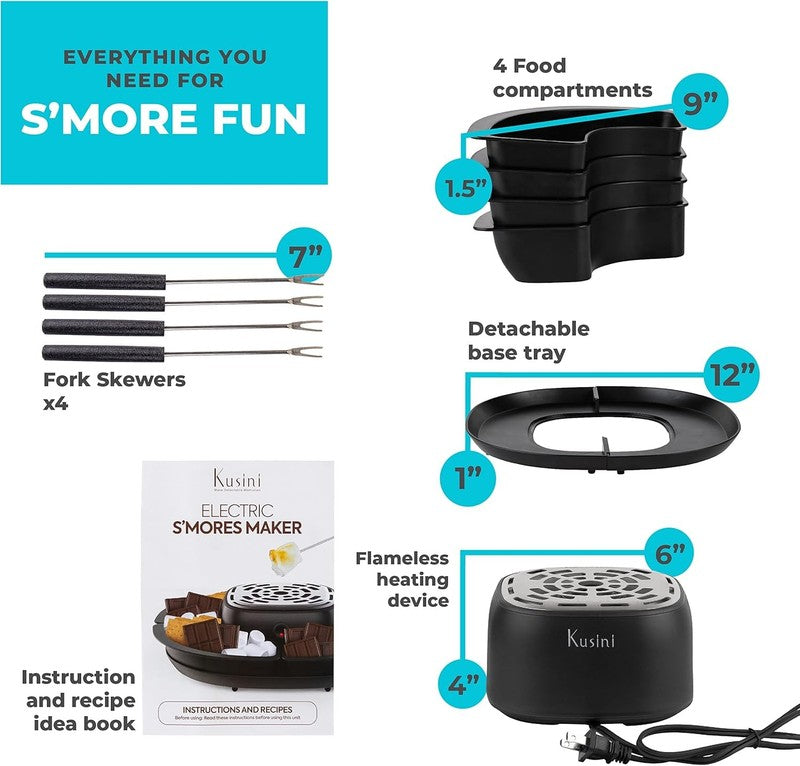 Electric S'mores Maker, 4 Trays & Forks, Indoor Tabletop, Flameless, Gift Set5