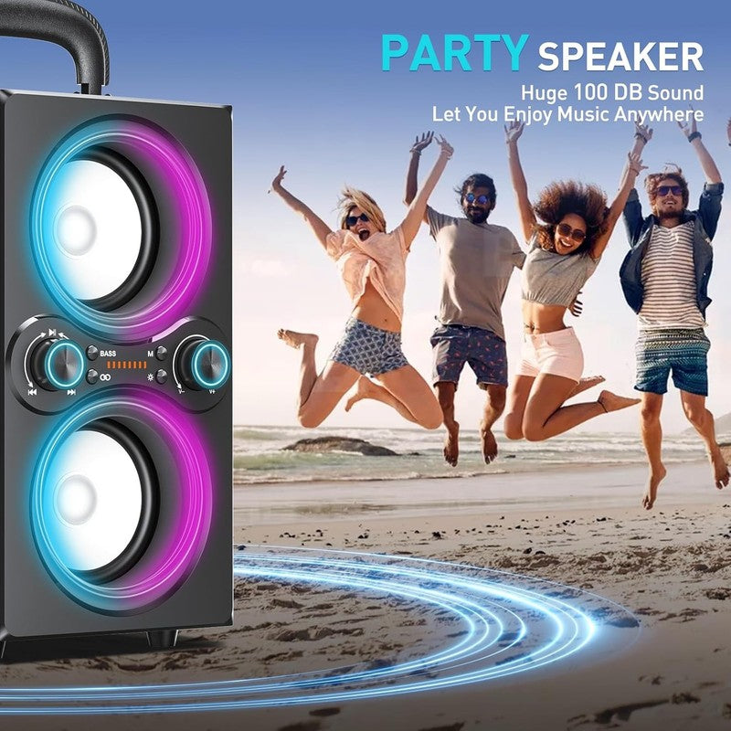 80W Bluetooth Speaker, TWS, Beat-Driven Lights, 100dB Loud Bass, Outdoor Party5