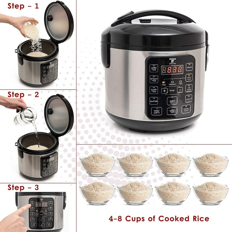 4 8 Cup Electric Rice Cookers, Clear   Nonstick Interior2