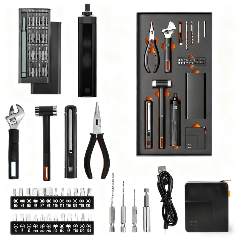 56-Piece Home Repair Tool Kit Precision Screwdriver Set Household Tools8
