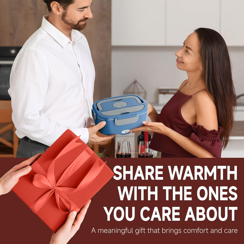 Electric Lunch Box Fast Heating Portable Food Warmer 2x53oz Stainless Steel7