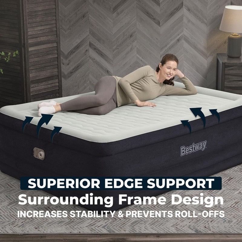 Queen Air Mattress 24in with Built-In AC Pump Comfortable Sleep Support6