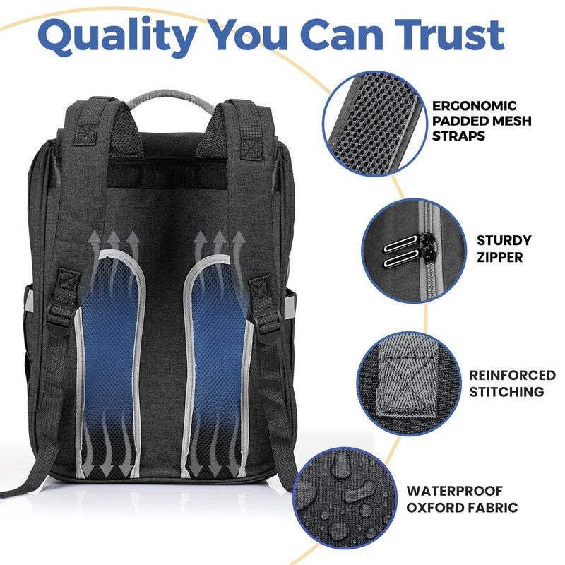 Baby Diaper Bag Backpack Large Waterproof Travel Bag w/ Changing Pad Unisex (77)6