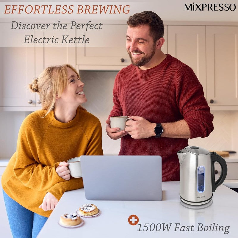 Electric Kettle 1.7L 1500W Stainless Steel Cordless Temp Control Keep Warm6