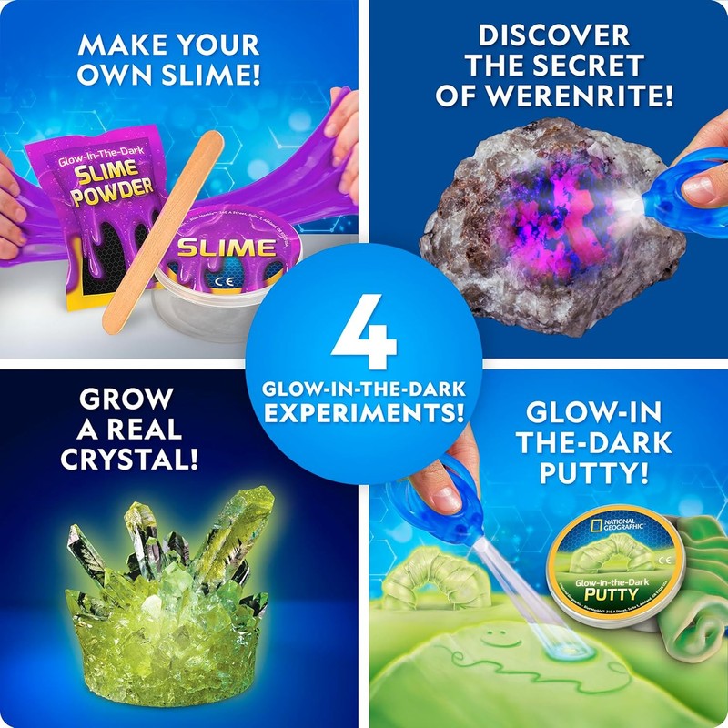 National Geographic Mega Science Kit Glow Dark Slime Crystal STEM Toy1