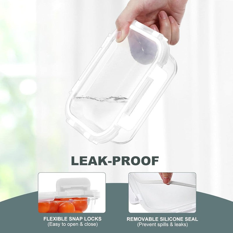 10 Pack 22oz Glass Meal Prep Containers Airtight BPA Free White1