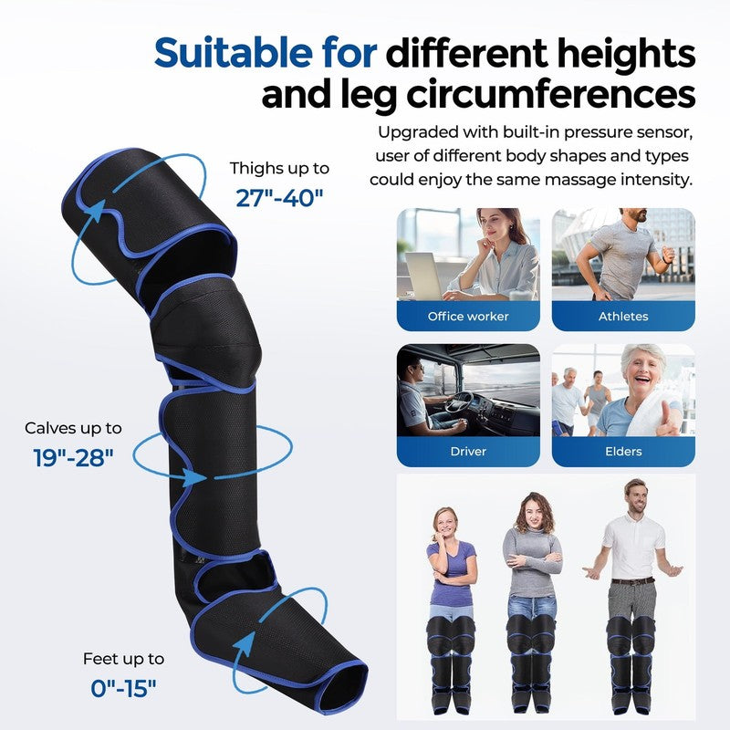 Heated Air Compression Leg Massager Boots Foot Calf Thigh 3 Modes5