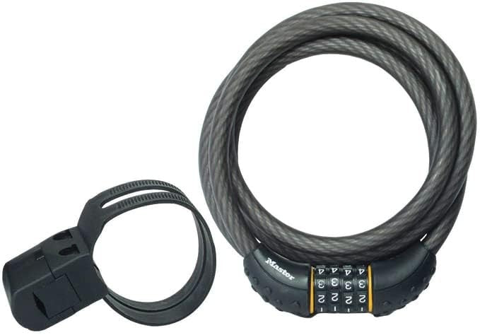 Cable Lock, Set Your Own Combination Bike Lock, 6 Ft. Long, Black, 8122D6