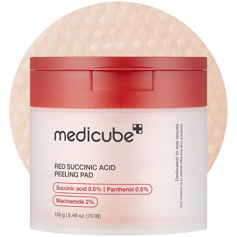 Red Succinic Acid Toner Pads AHA BHA Niacinamide Facial Peeling Pads 709
