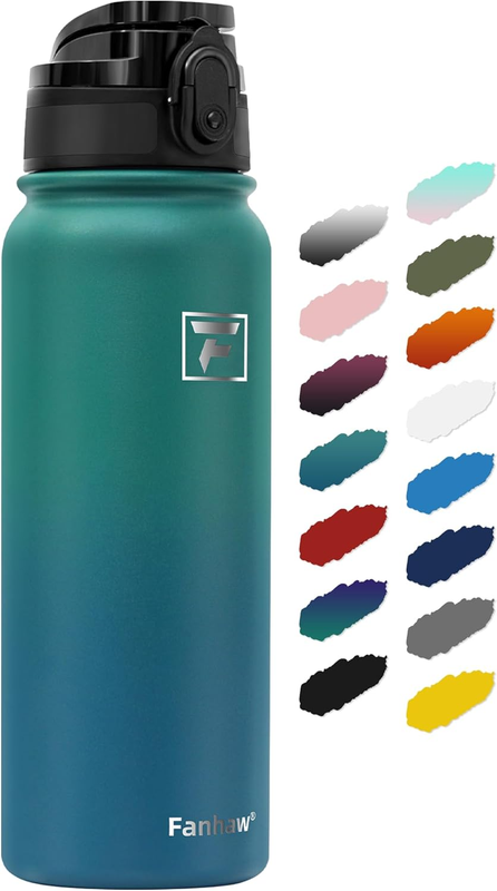 20oz Insulated Stainless Steel Water Bottle Leakproof Chug Lid Green Blue9