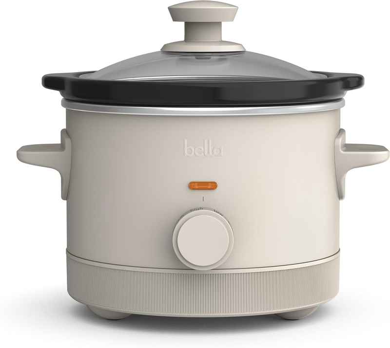 Bella 1.5Qt Slow Cooker, 3 Heat Manual, Nonstick Ceramic Pot, Glass Lid, Oatmilk8