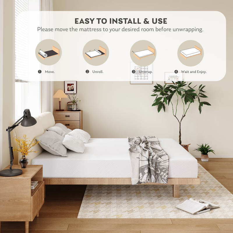 Ego White 8in Twin Memory Foam Mattress Medium Firm Bed in a Box6