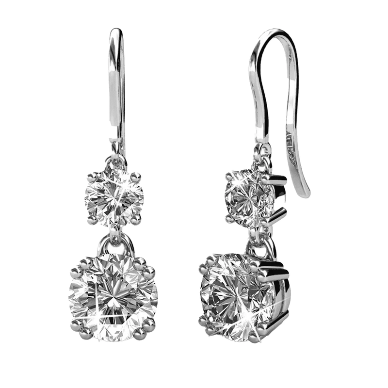Kadence Dangle Earrings 18K White Gold Plated w/ Crystal Gift for Women8