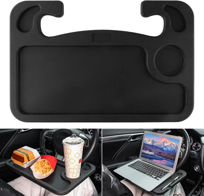 Car Steering Wheel Desk for Laptop Multipurpose Travel Seat Tray Console Black9