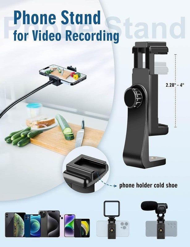 85'' Cell Phone Tripod w/ Gooseneck, Remote, Aluminum Stand Phone Android5