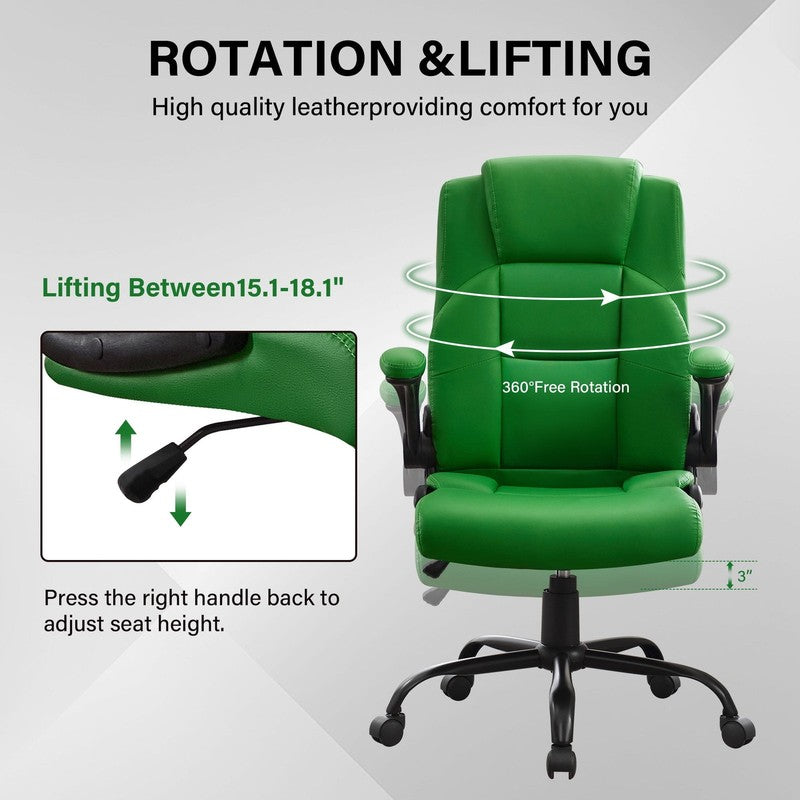 Leather Office Chair, Big and Tall Office Chair 400LBS Wide Seat Ergonomic Compu5