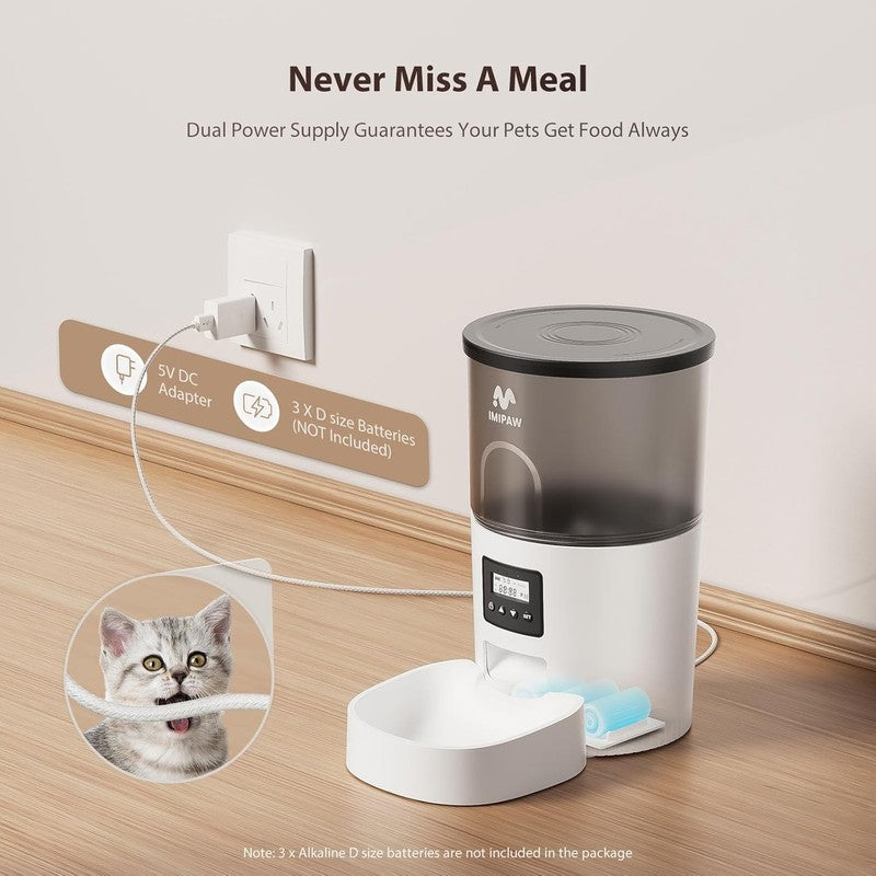 Automatic Cat Feeder & Water Fountain 3L, Timed Pet Food Dispenser with Filter7